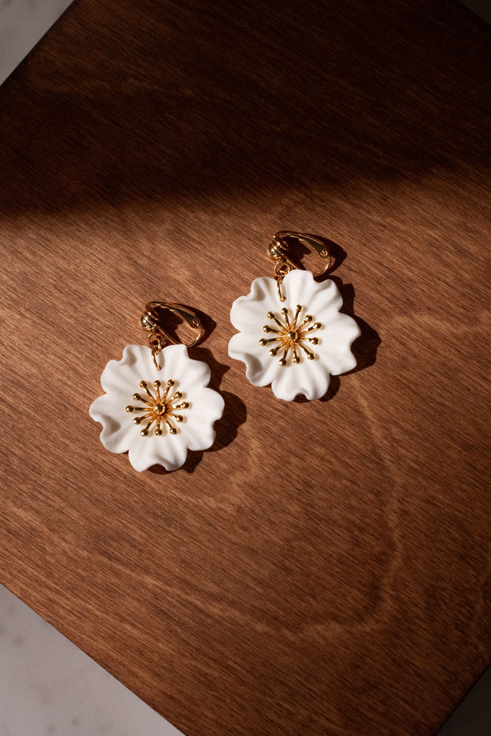 Boucles d'oreilles Anémone avec clips