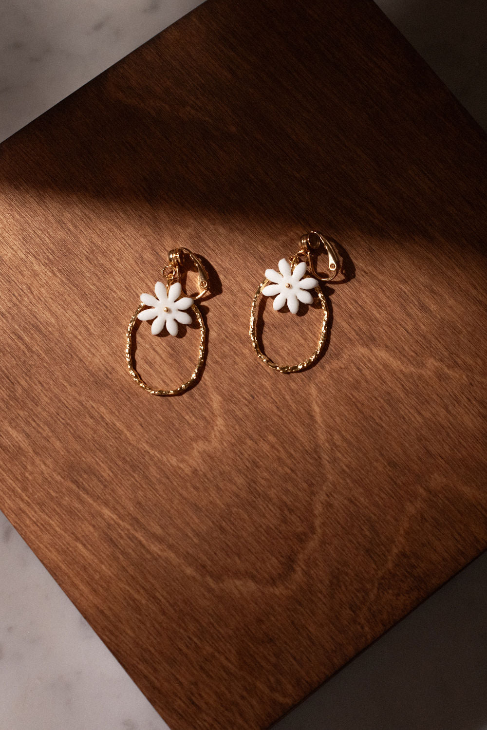 Boucles d'oreilles Marguerite avec clips