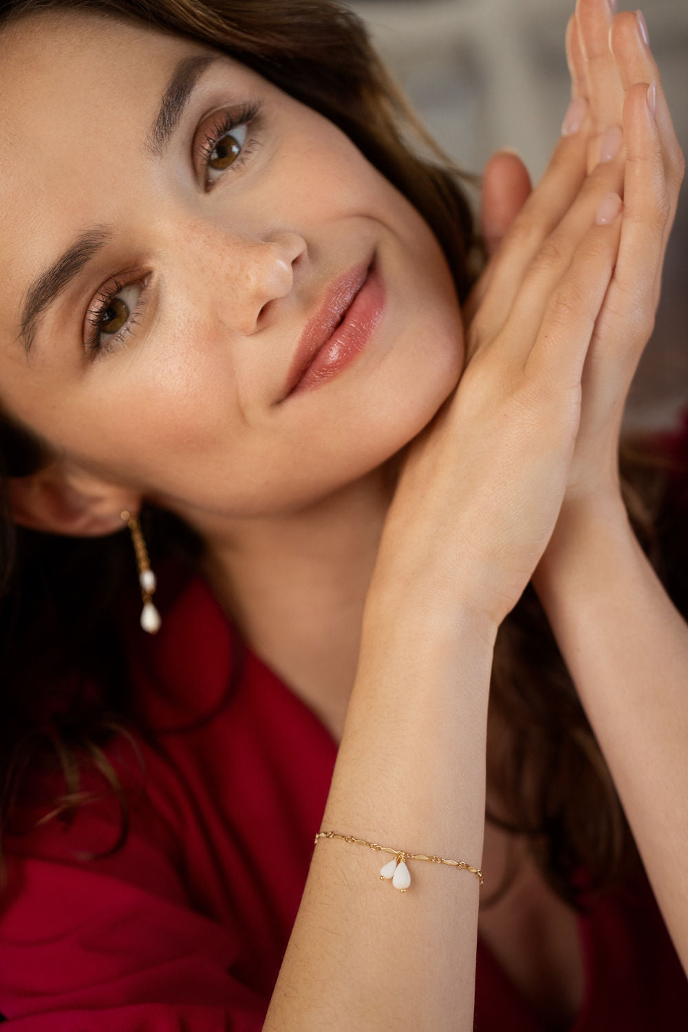 bracelet chic or et porcelaine