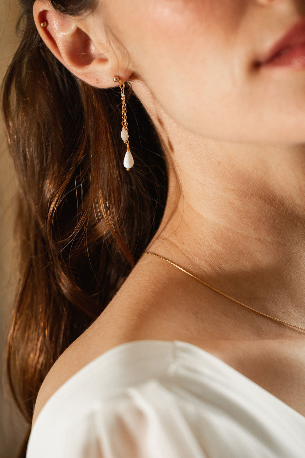 boucles de mariée pendantes élégantes