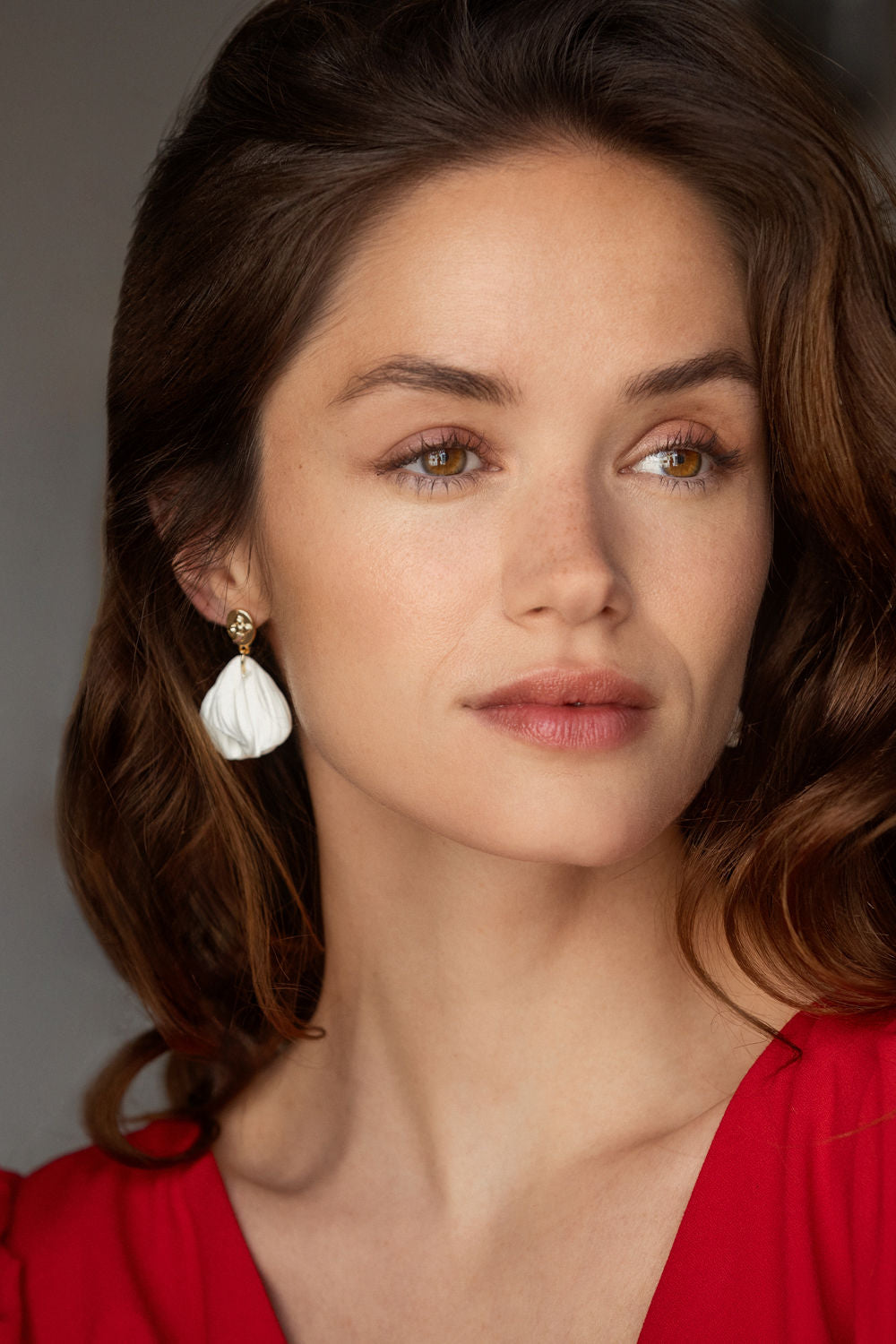 boucles d'oreilles pétales de porcelaine