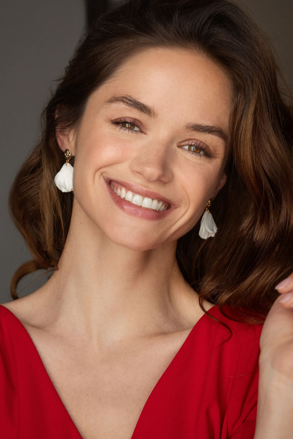 boucles d'oreilles pétales en porcelaine