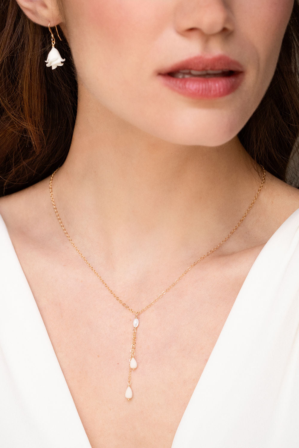 collier de mariée nacre et porcelaine