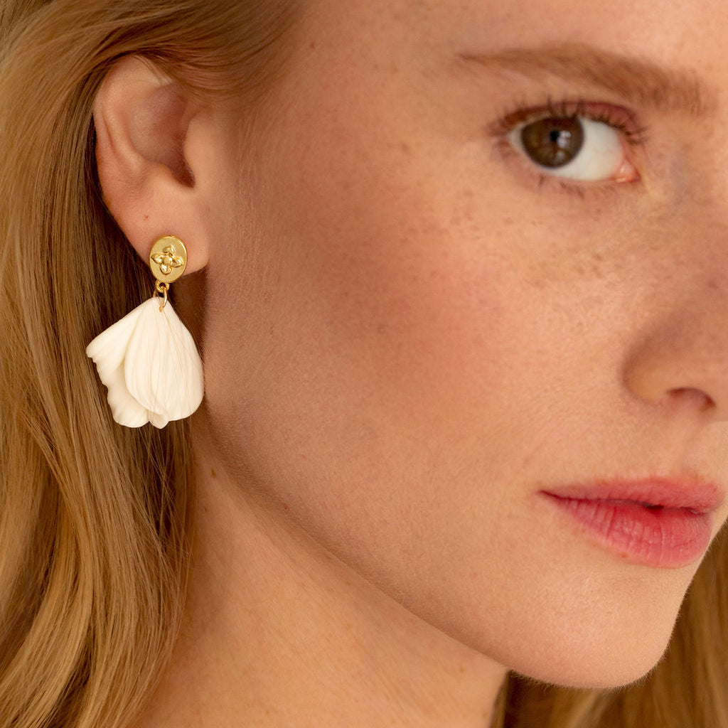 Pendants pétales en porcelaine froide