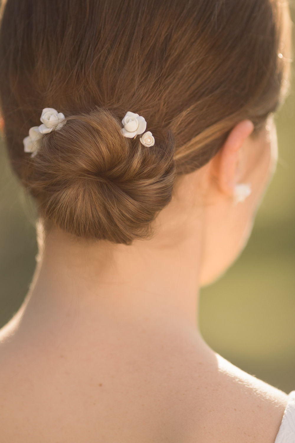 Pics à chignons de mariage en porcelaine Rita