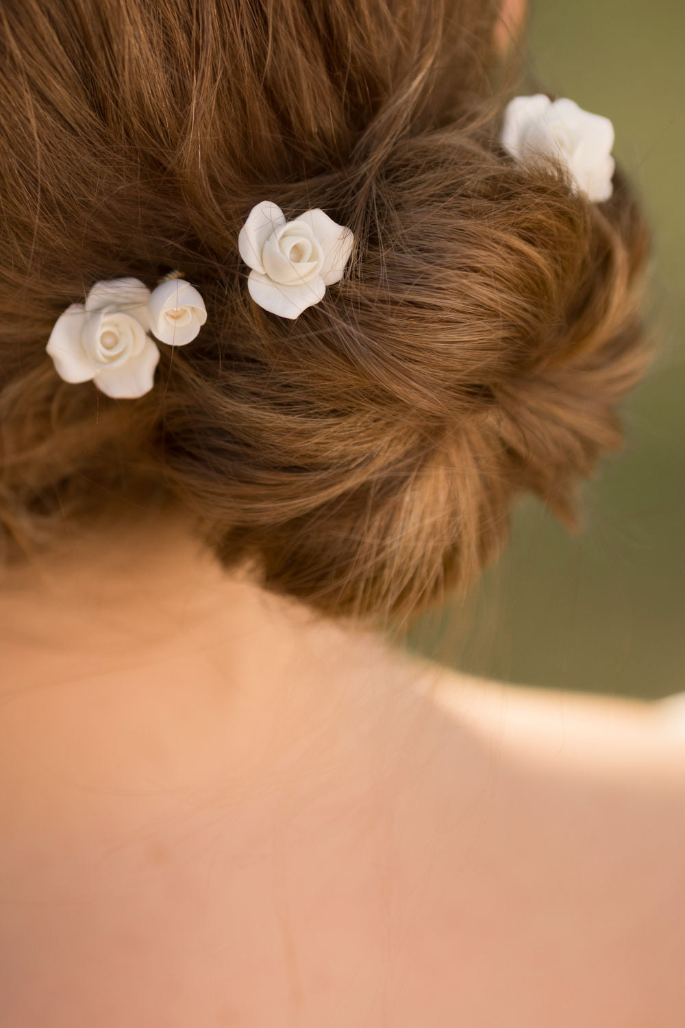 Pics à chignons de mariage en porcelaine Rita