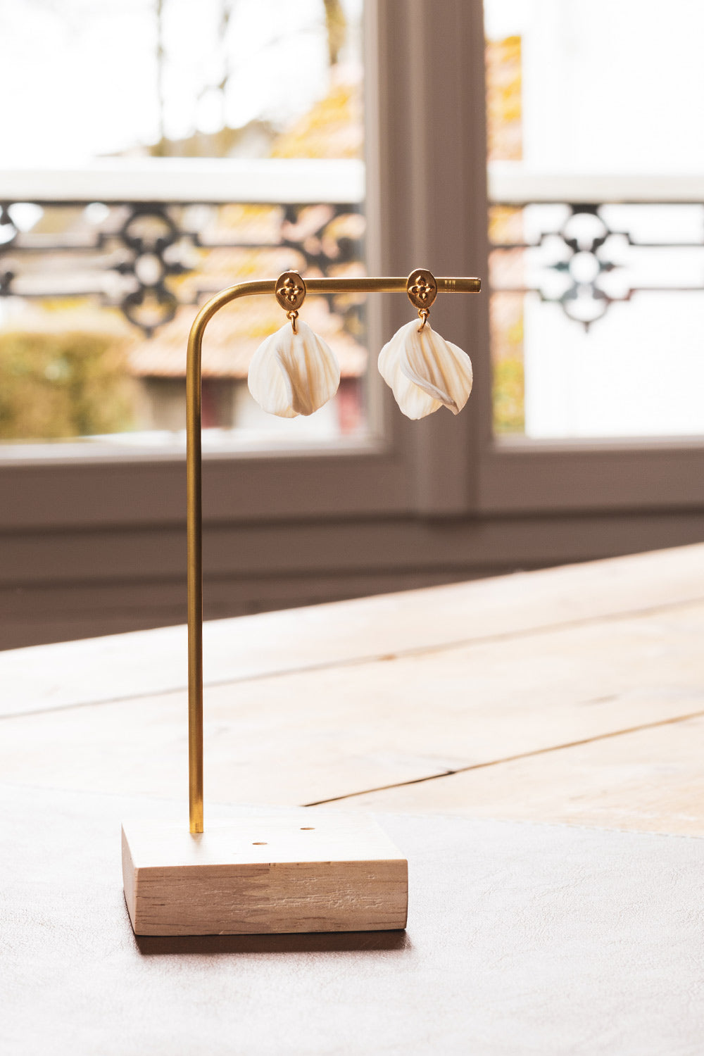 boucles d'oreilles de mariée élégante