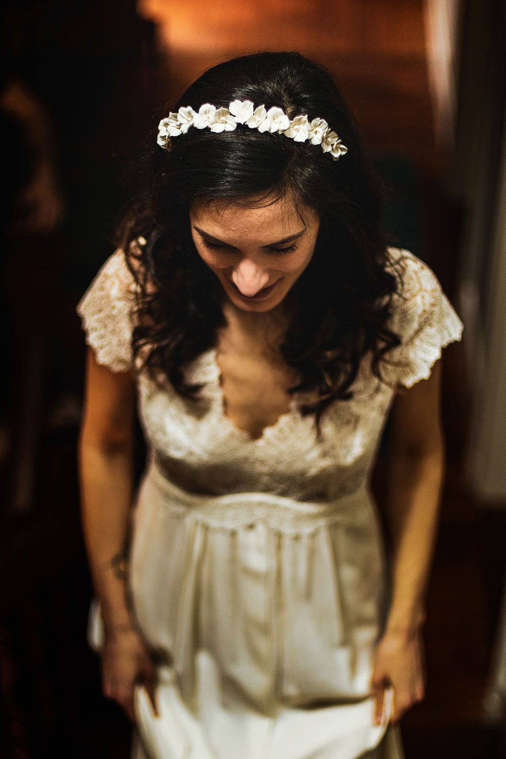 couronne de mariée en porcelaine