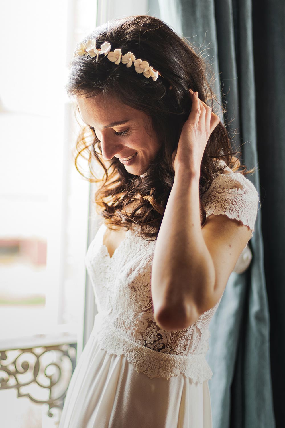 couronne de mariée en porcelaine