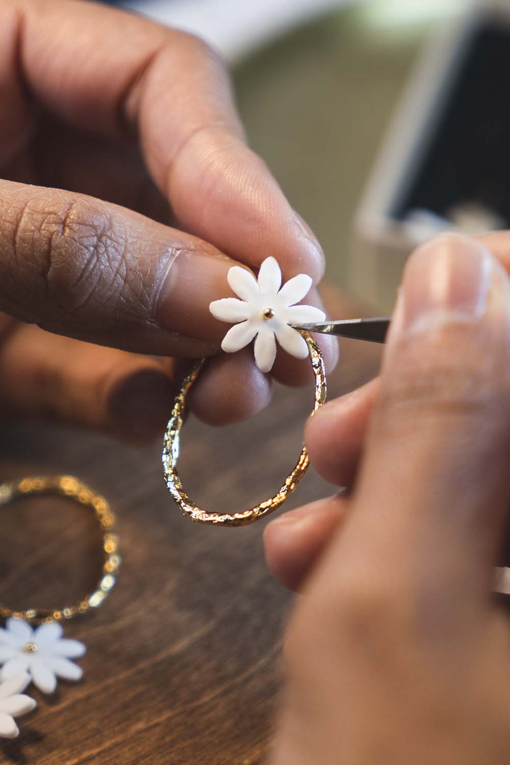 Boucles d'oreilles Marguerite - atelierarmande