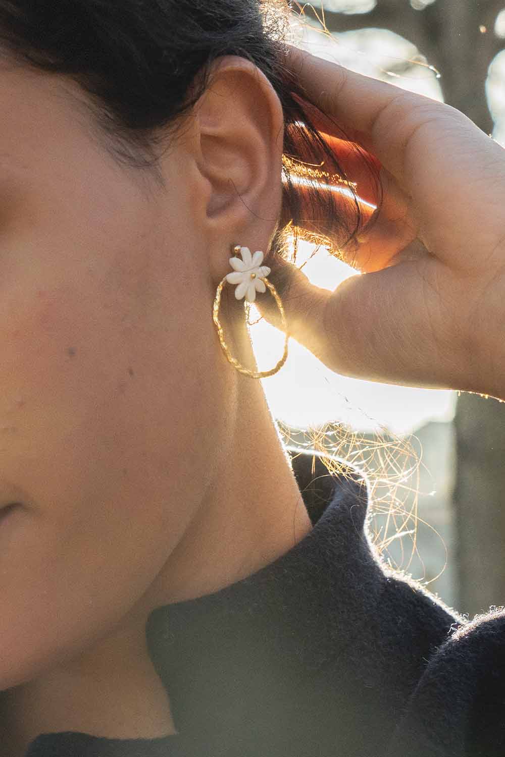 Boucles d'oreilles Marguerite - atelierarmande
