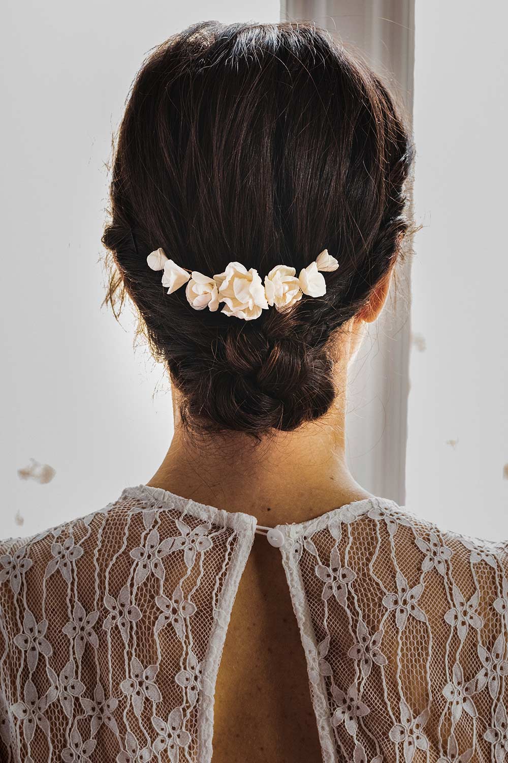 Peigne mariée porcelaine froide - Coraly T - Les Perles de la Bastide