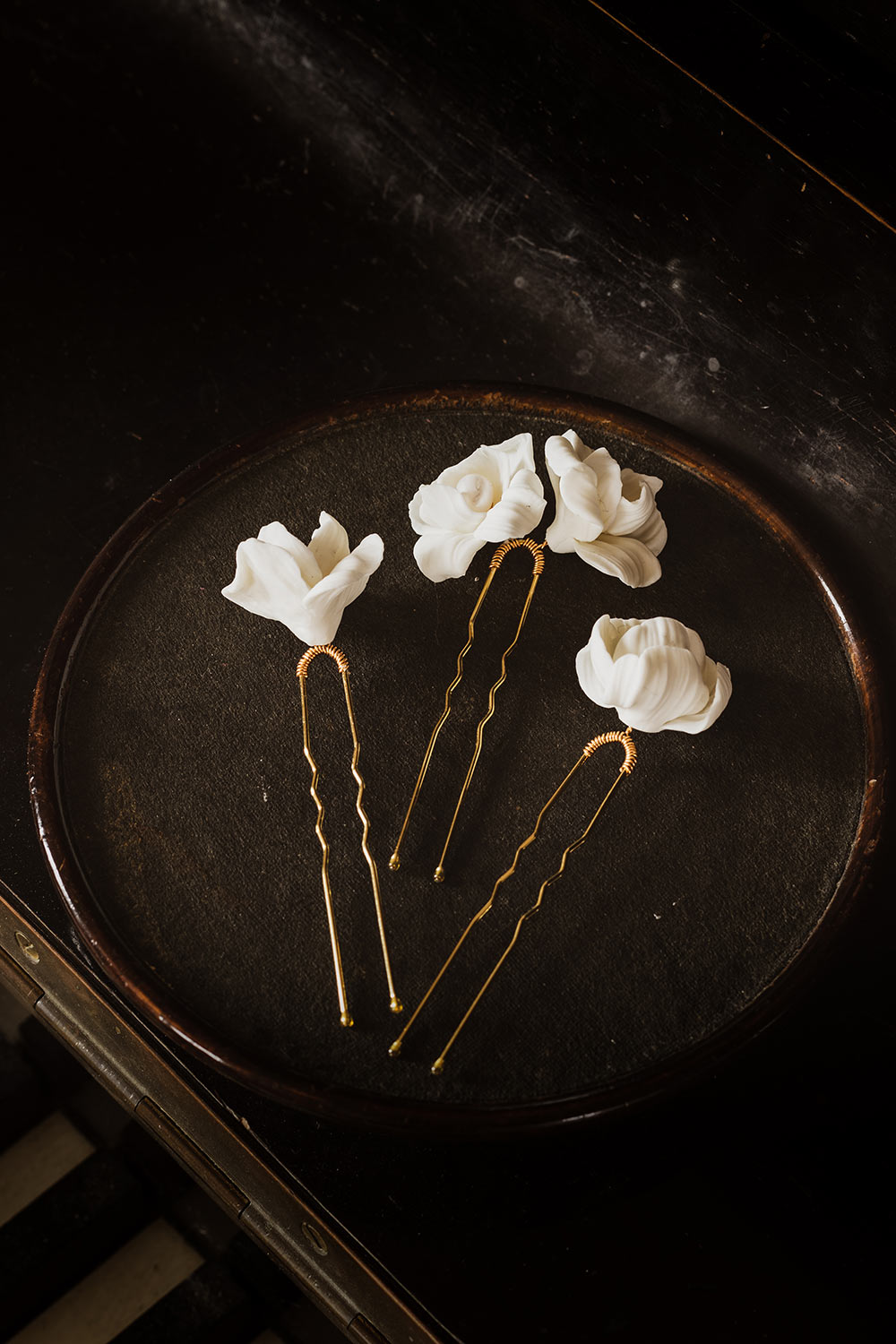 épingles à chignon de mariée en porcelaine